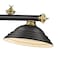 Z-Lite Cordon 3 Light Billiard, Matte Black & Rubbed Brass 2306-3MB-RB-SMB - alternate 3